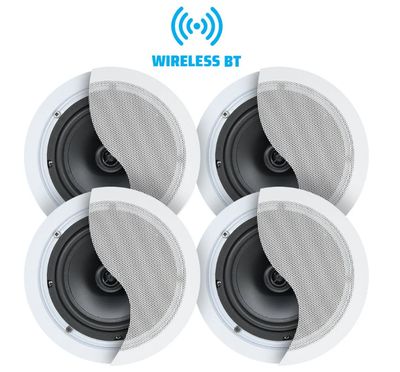 Weconic 6.5" 120W Bluetooth Ceiling Speakers 4 Pack System Commercial Grade White WB640