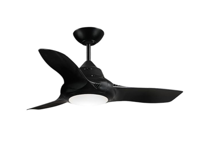 EVOII 36&quot; 75w Ceiling Fan BLACK with 18w CCT Tricolour LED Dimmable Light EVOII36LED1BK