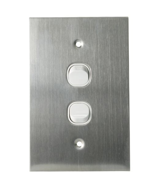 Stainless Steel 2 Gang Switch TESSW2SSWH