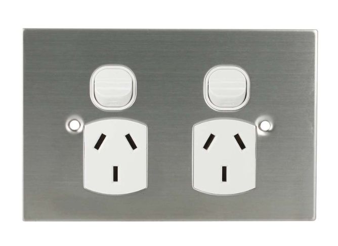 Stainless Steel Double Power point GPO 10A TESGPO2SSWH