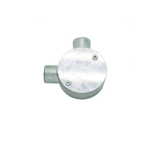 20mm Threaded 2 Way Metal Galvanised Cast Iron Conduit Junction Box M-JB20-2A