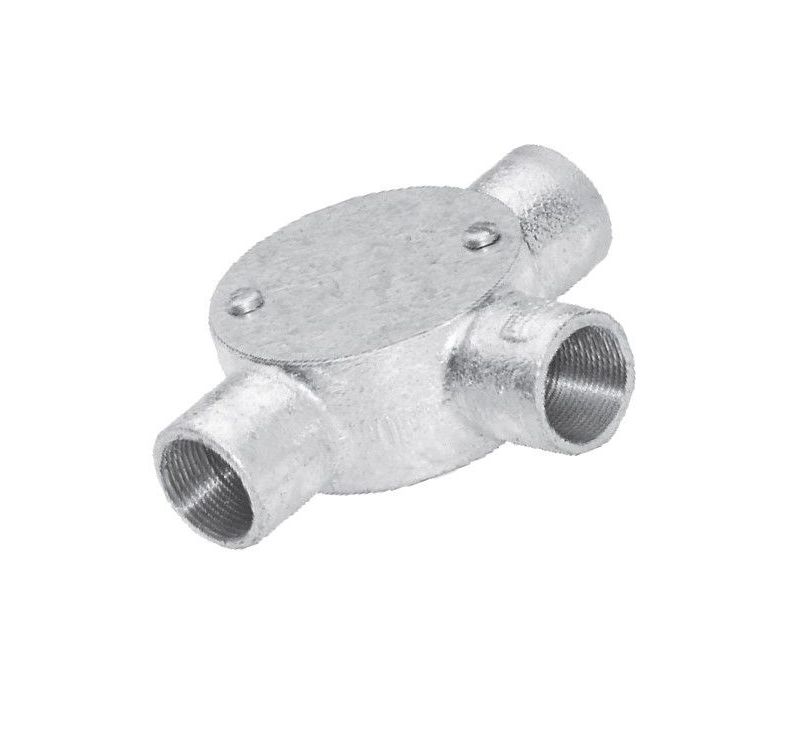 20mm Threaded 3 Way Metal Galvanised Cast Iron Conduit Junction Box M-JB20-3