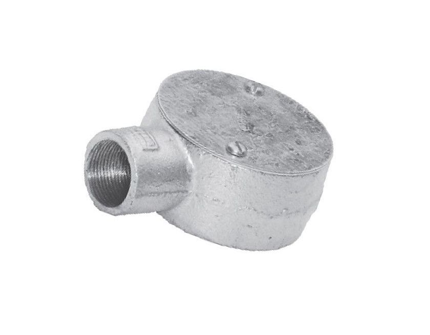 25mm Threaded 1 Way Metal Galvanised Cast Iron Conduit Junction Box M-JB25-1