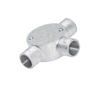 25mm Threaded 3 Way Metal Galvanised Cast Iron Conduit Junction Box M-JB25-3