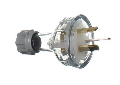 Clipsal 3 Flat Pin 10A Rewireable Plug Clear Body 439S