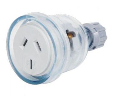 3 Flat Pin 15A Rewireable Socket Clear Body RS15-TB