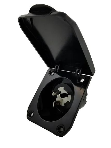 Recessed Caravan Motor Home Socket Outlet 15A 3 Pin Black TESCI15BLK