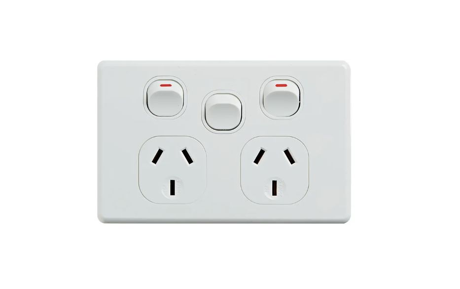 Double GPO with Extra switch 10A Zack range 3AAA White