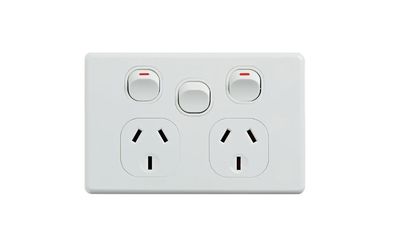 Double GPO with Extra switch 10A Zack range 3AAA White