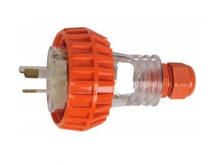 3 Flat Pin 10A Industrial Plug Orange TESTP310