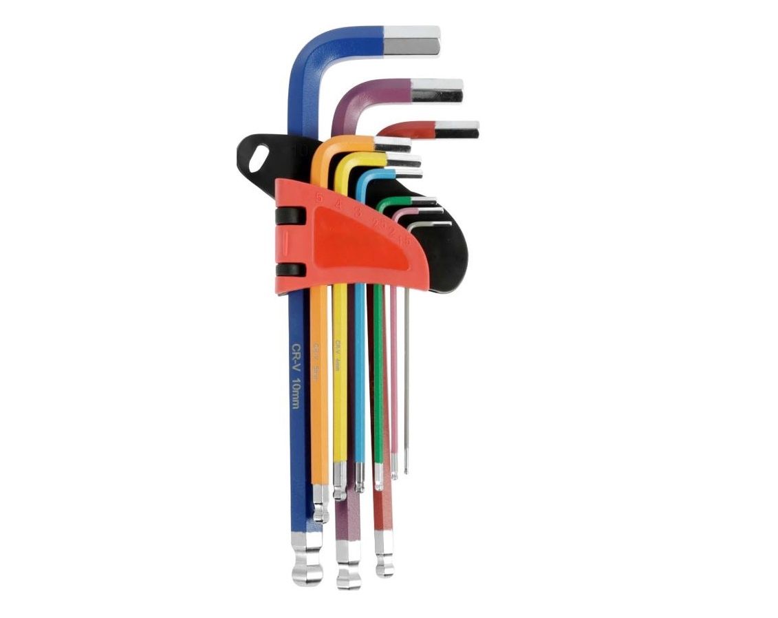 18Pcs Metric Hex Allen Key Set Long Ball End Multicolour HKM-MULTI