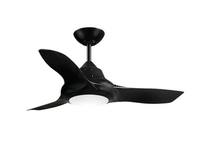 EVOII 36" 75w Ceiling Fan BLACK with 18w CCT Tricolour LED Dimmable Light EVOII36LED1BK