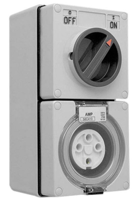 4 Pin 20A Industrial Combination Switched Socket Outlet IP66 C420 TCO420