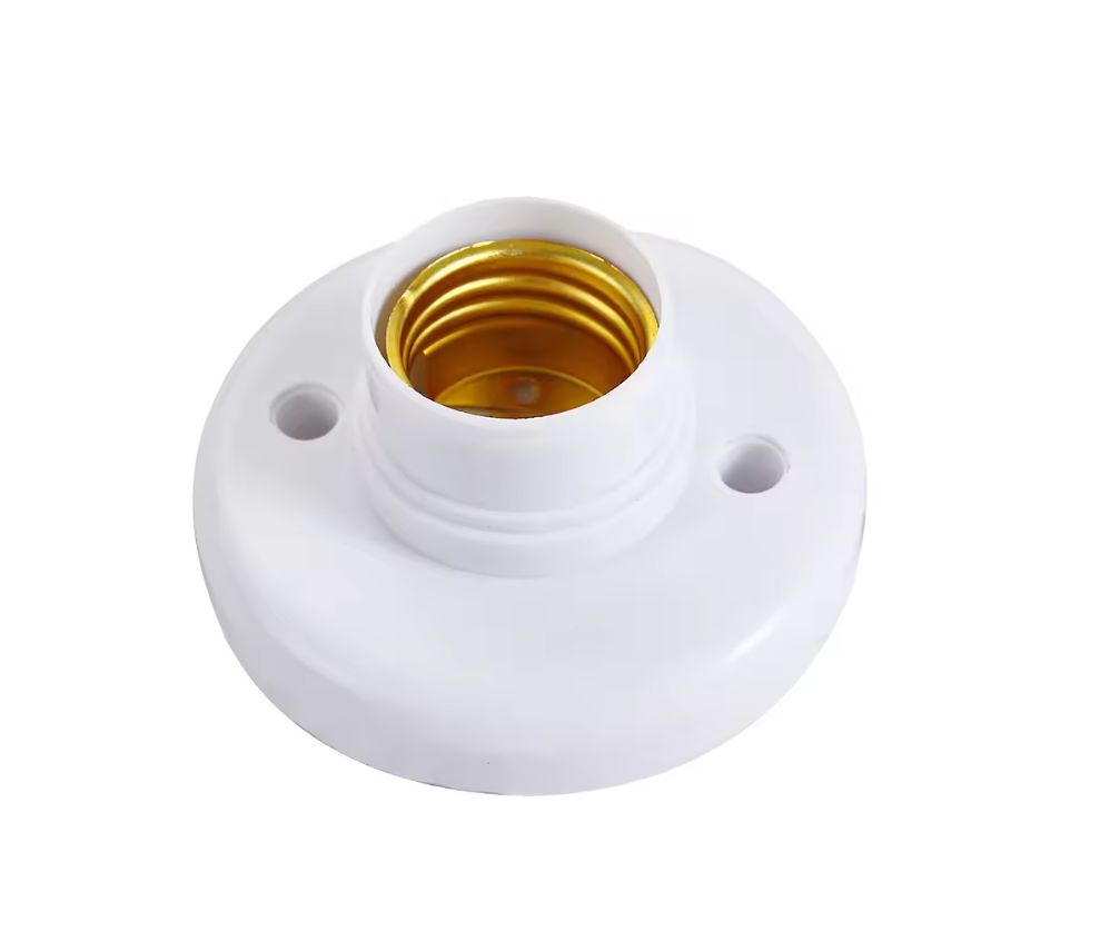 E27 Screw on Lamp Holder White LH-E27