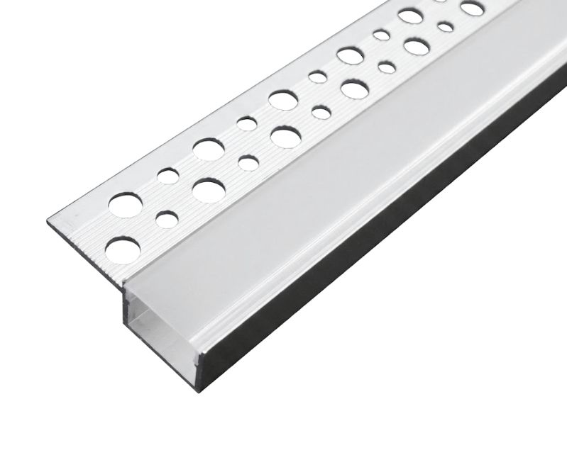 Edge Render plaster 40mm wing Aluminium Extrusion Profile for LED Strip 18mm x 13mm x 3m long Silver
