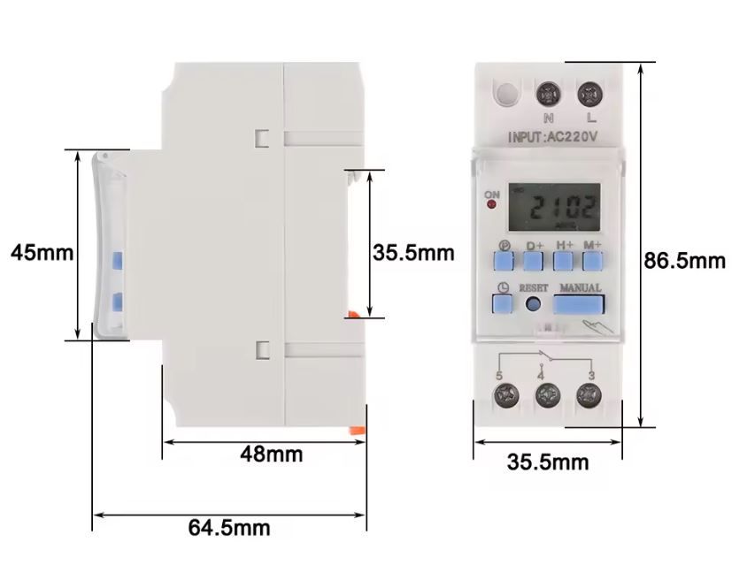Weekly Programmable Electronic Timer 220V Max 30A AHC30A