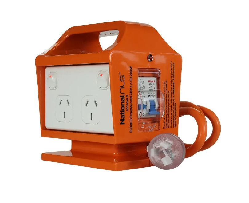 4 Outlet Quad Portable RCBO 10A Safety Switch Power Board 30050NLS