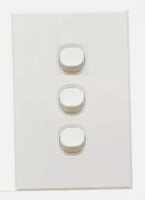 Orly 3 Gang Slimline Switch Plate White 10A 3GSW10A-WHITE