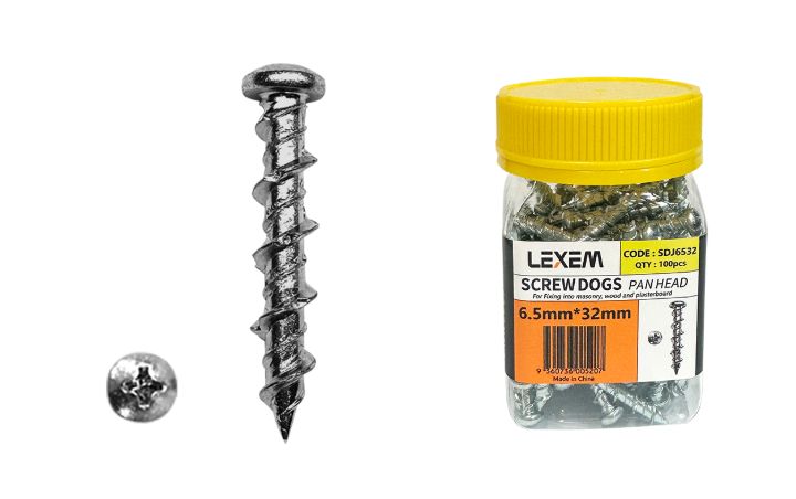 Screw Dog 6.5mm x 32mm Pan Head Screw pack of 100 SDJ6532