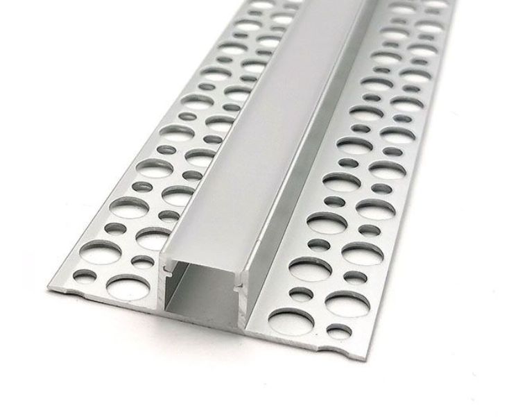 Surface Plaster render Winged Aluminium Extrusion Profile for LED Strip 18mm x 10mm x 3m  Silver
