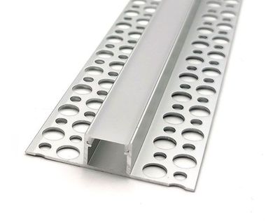 Surface Plaster render Winged Aluminium Extrusion Profile for LED Strip 18mm x 10mm x 3m  Silver