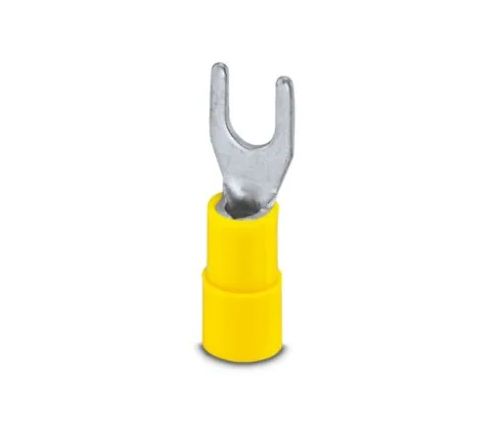 Fork terminal insulated Lug yellow 4mm screw Slot pack of 50 pieces