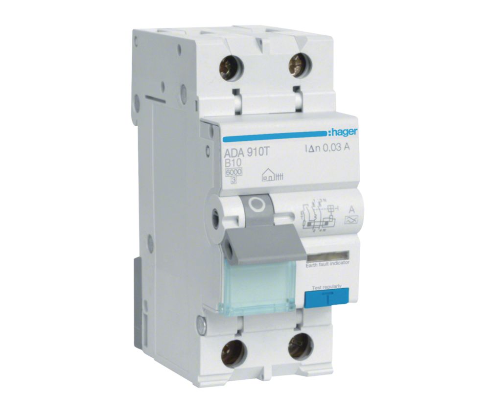 Hager 32A 2 pole RCBO type A 6kA ADA932T