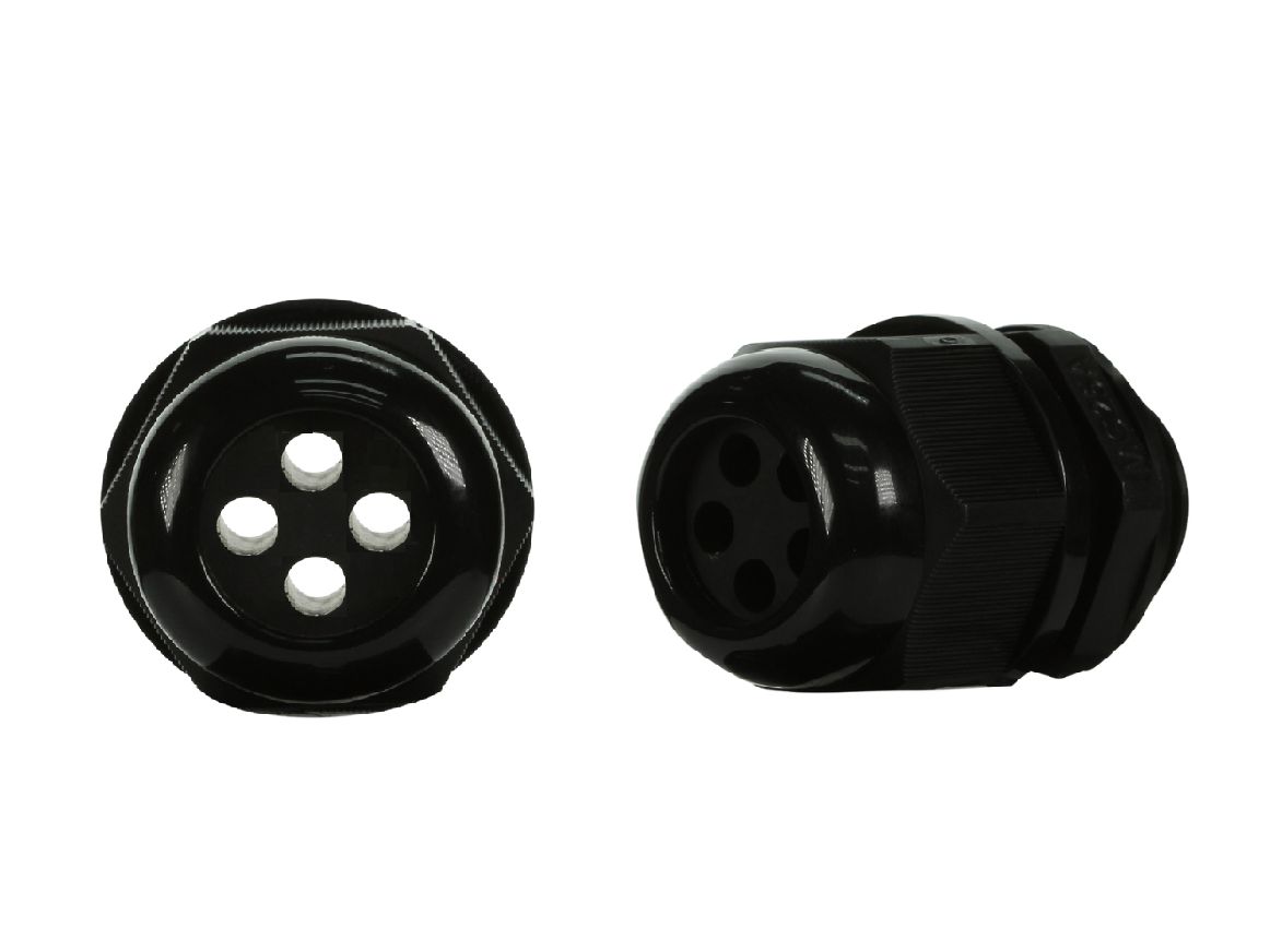 25mm Solar Nylon Gland 4 Holes IP68 suits cable size 5.6mm - 7mm SOL25L-4