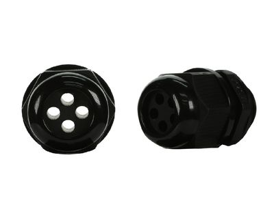 25mm Solar Nylon Gland 4 Holes IP68 suits cable size 5.6mm - 7mm SOL25L-4