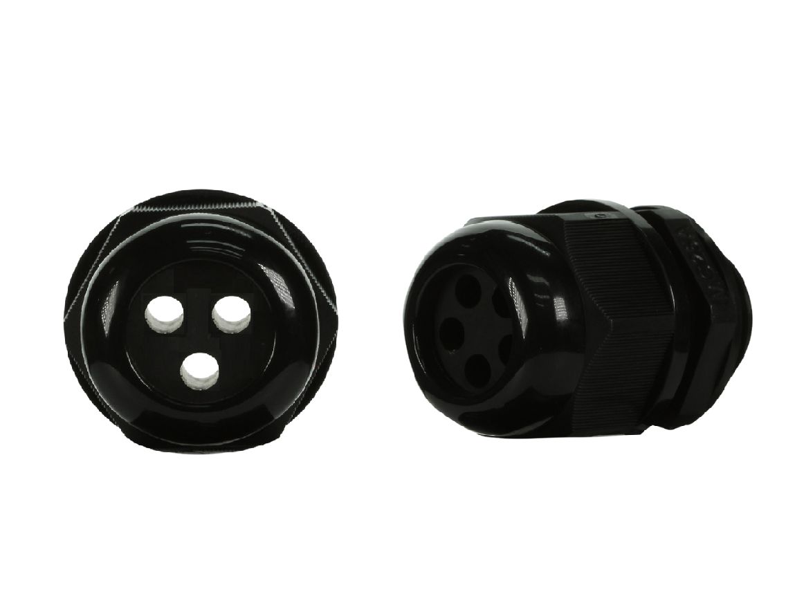 25mm Solar Nylon Gland 3 Holes IP68 suits cable size 3.6mm - 5.2mm SOL25S-3