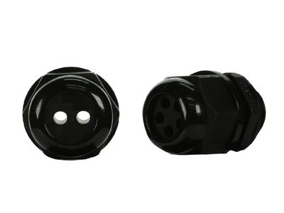 25mm Solar Nylon Gland 2 Holes IP68 suits cable size 4.3mm - 6mm SOL25S-2