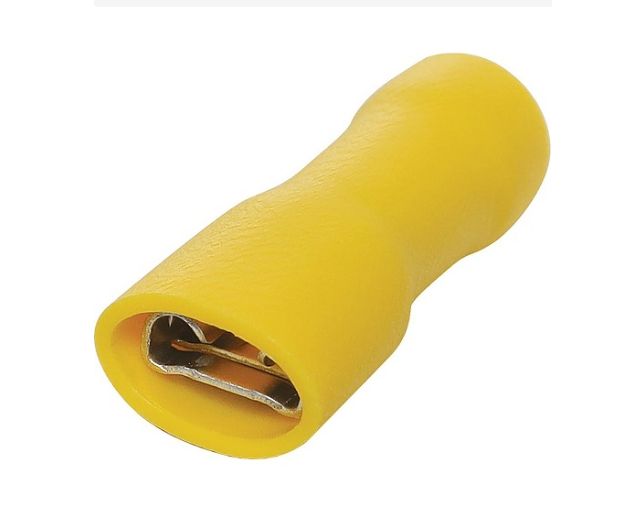 Spade Female terminal insulated Lug yellow pack of 50 pieces SPF-6YEL