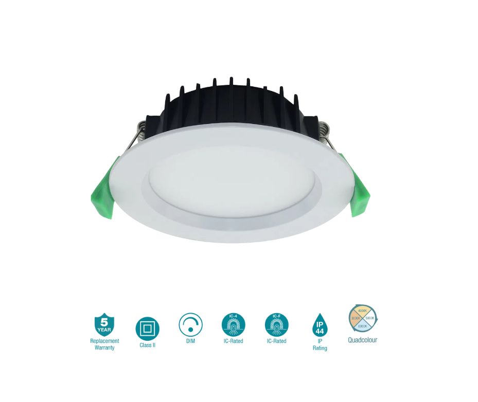 Titan 13W Downlight White Recessed Face CCT Quad-Colour Dimmable TLTD34510WD