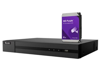 HiLook 8channel NVR Network Video Recorder PoE 4K with 4 TB HDD NVR-108MH-C-8P-D-4TB