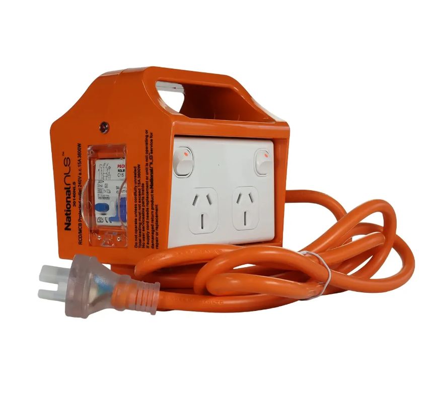 4 Outlet Quad Portable RCBO 15A Safety Switch Power Board 30140NLS