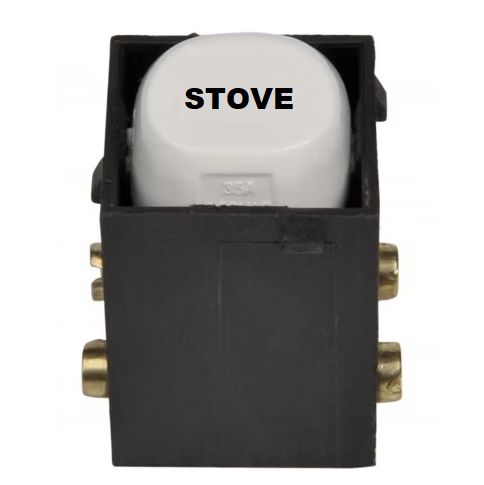 STOVE 35A Switch Mech Mechanism White Double Pole TESSTMEC