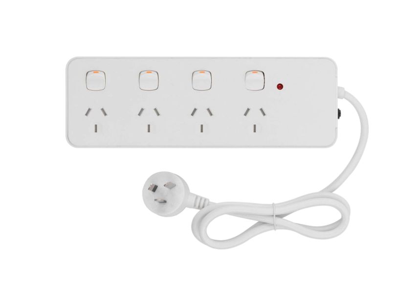 4 Outlet Individually Switched Surge Protected Powerboard with Child Safety Shutters CLKPB44PP