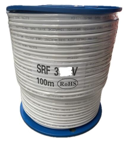 1mm 2 core+Earth Flat TPS cable white 100m Roll SRF3010V-100WHE