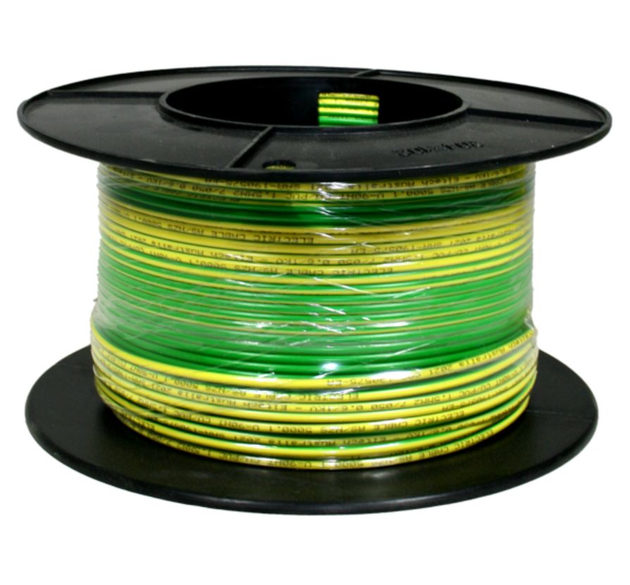 4mm sq. Solar Earth Cable Building Wire Yellow/Green 100m Roll
