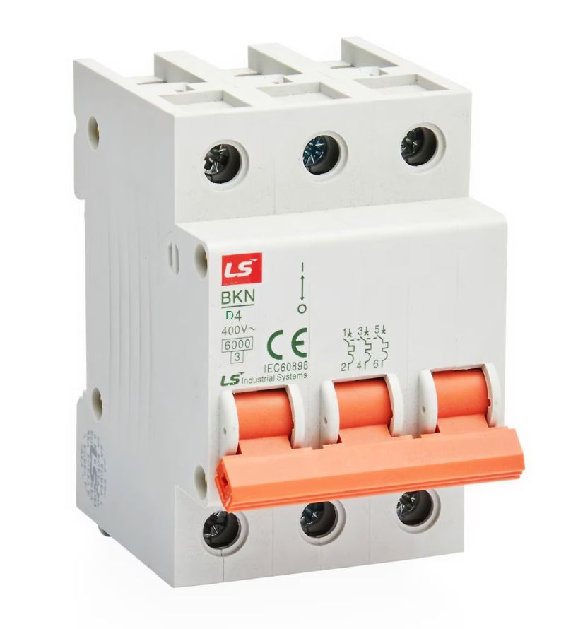D Curve 3 pole 4A MCB Circuit Breaker 6kA LSMCB3P04D