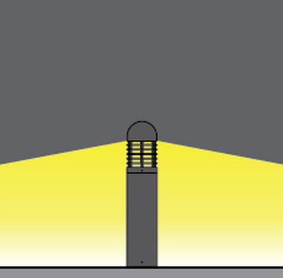 Duomo Compact Dome Screened Bollard Black DU-10176-1-W30-ND-01