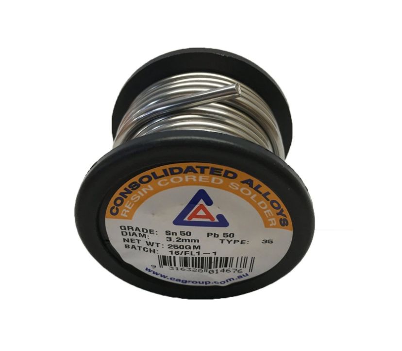 Solder 50/50 Consolidated Alloys 3.2mm 250g 50sn/50pb