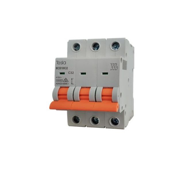 3 Pole Miniature circuit breaker MCB 32A c Curve 10KA TESMCB10K3P32