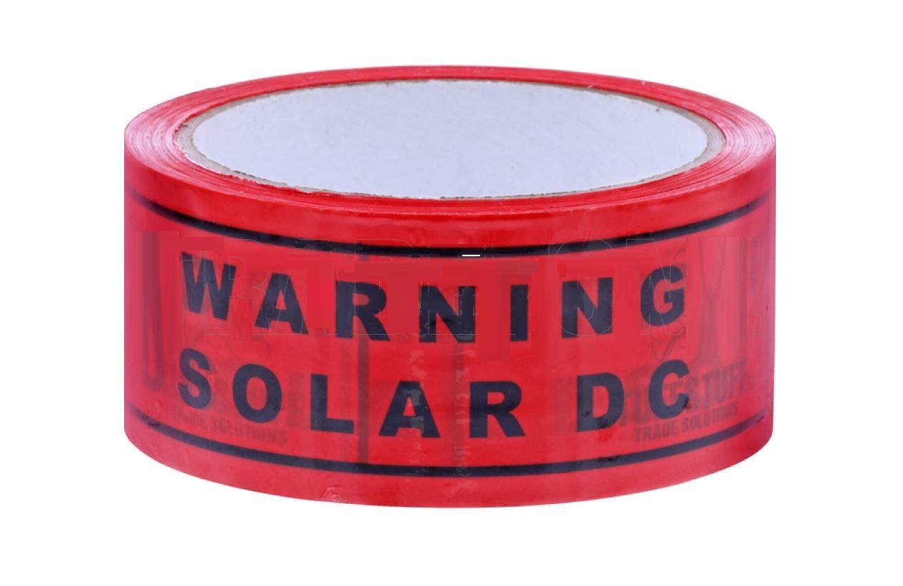 Solar DC Warning Tape Red 45mm x 50meter TUFDCW