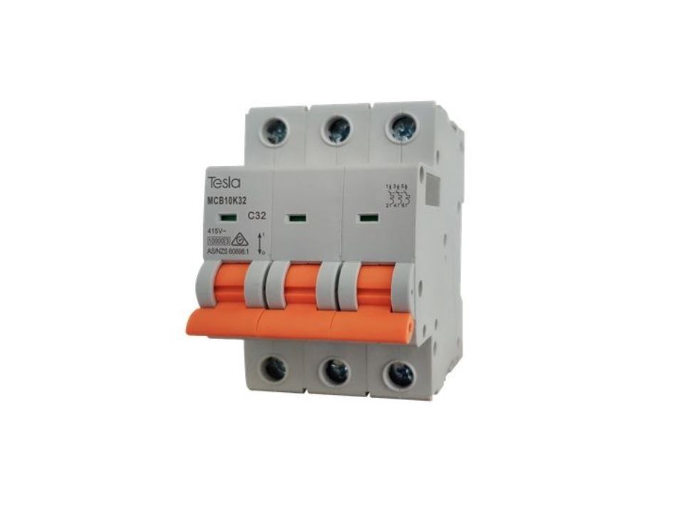 3 Pole Miniature circuit breaker MCB 63A c Curve 10KA TESMCB10K3P63