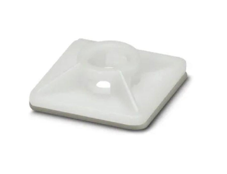Cable tie mount adhesive tie bases 19mm x 19mm White pack of 100 ATM19