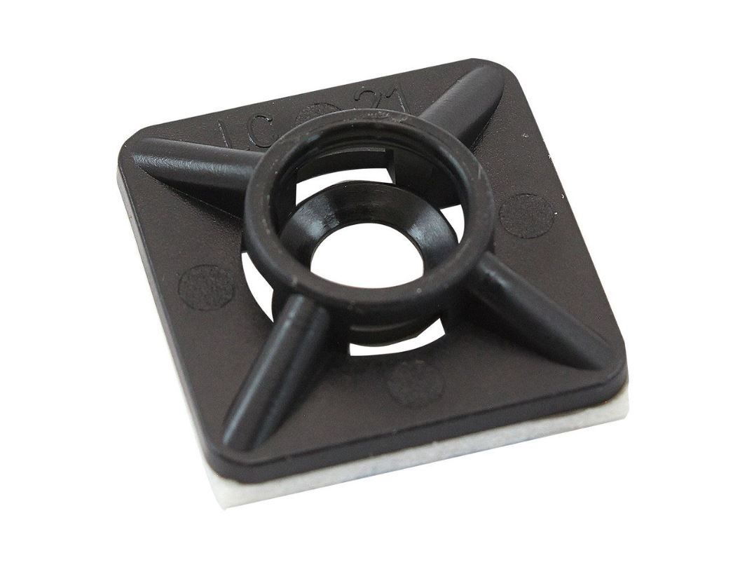 Cable tie mount adhesive tie bases 19mm x 19mm Black pack of 100 ATM19BK