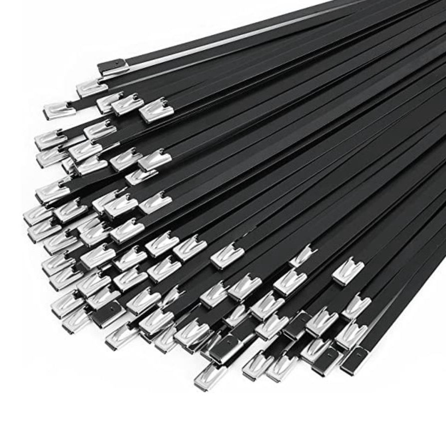 200mm x 7.9mm Heavy Duty Coated Stainless Steel Cable Ties 100 pcs Pack SS200HDC-100
