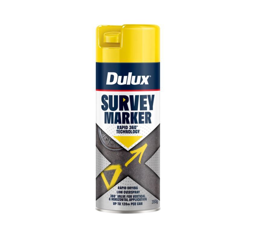 Dulux 350g Survey Marker Paint Spray Vivid Yellow 33TD1187