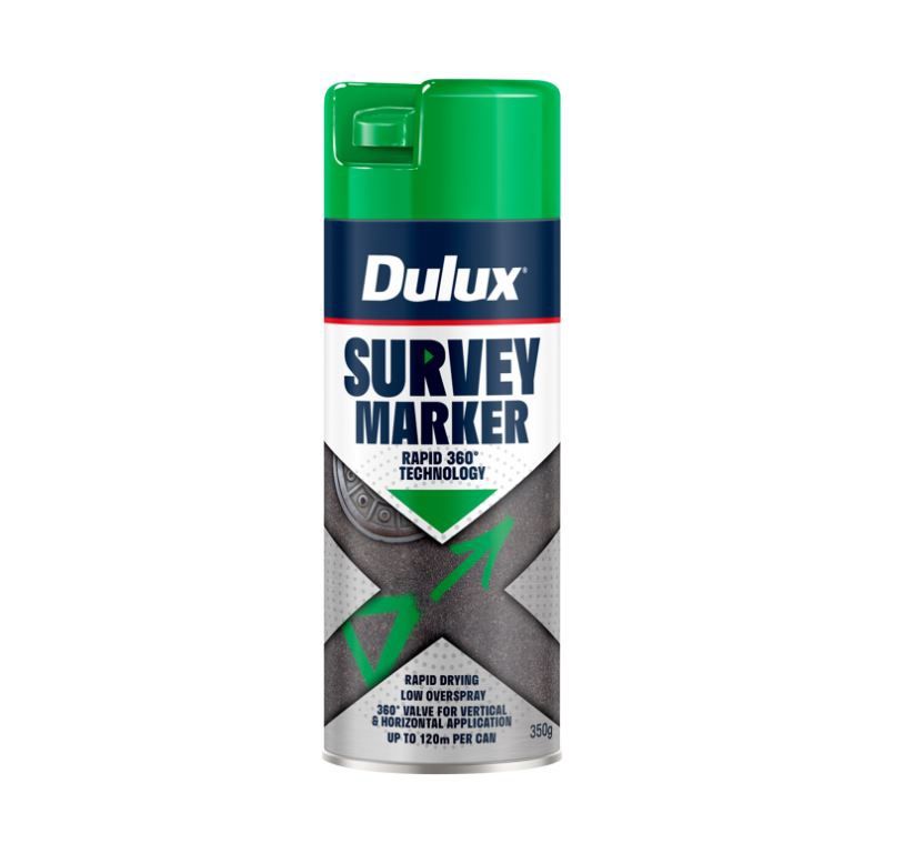 Dulux 350g Survey Marker Paint Spray Fluro Green 33TD1185